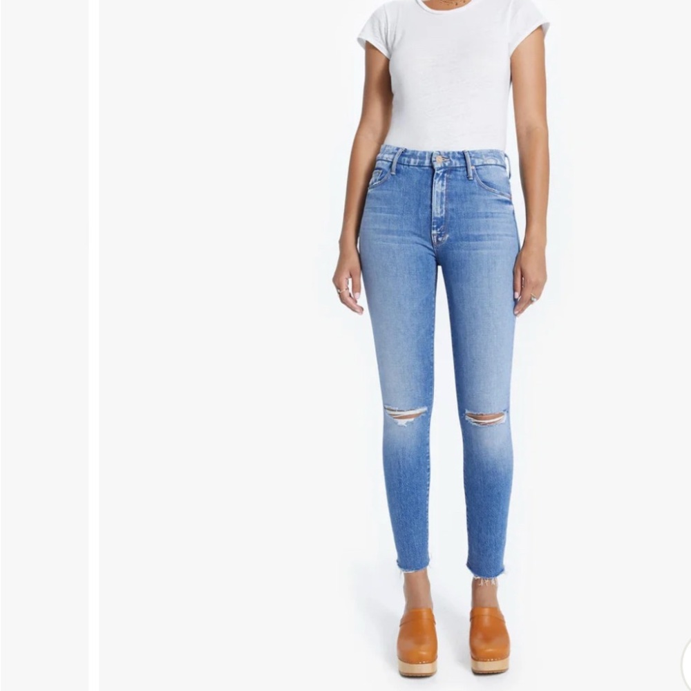 MOTHER jeans womens High Waisted Looker Ankle Fray Denim Spice It Up size 24